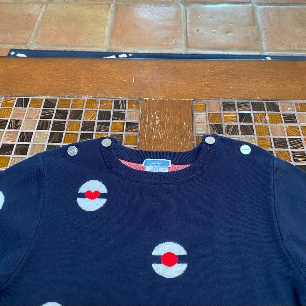 Jacadi Paris Jaquard Knit Dress with Sailor Berets - Picture 5 of 9